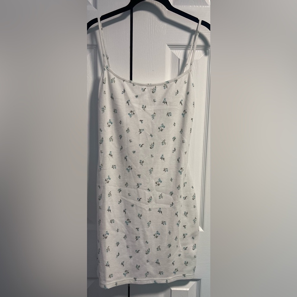 Women's Beverly and Beck Waffle Knit Spaghetti Strap Floral Mini Dress